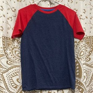 Navy Blue & Red Cat & Jack Baseball style Short Sleeve Tee 12/14 Boys